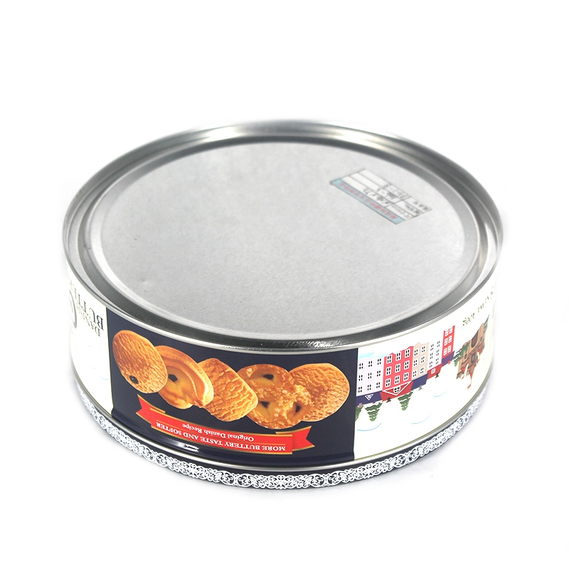 High Quality Customized Bespoke Gift Food Chocolate Metal Packaging Case Round Biscuit Cookie Tin Can Box