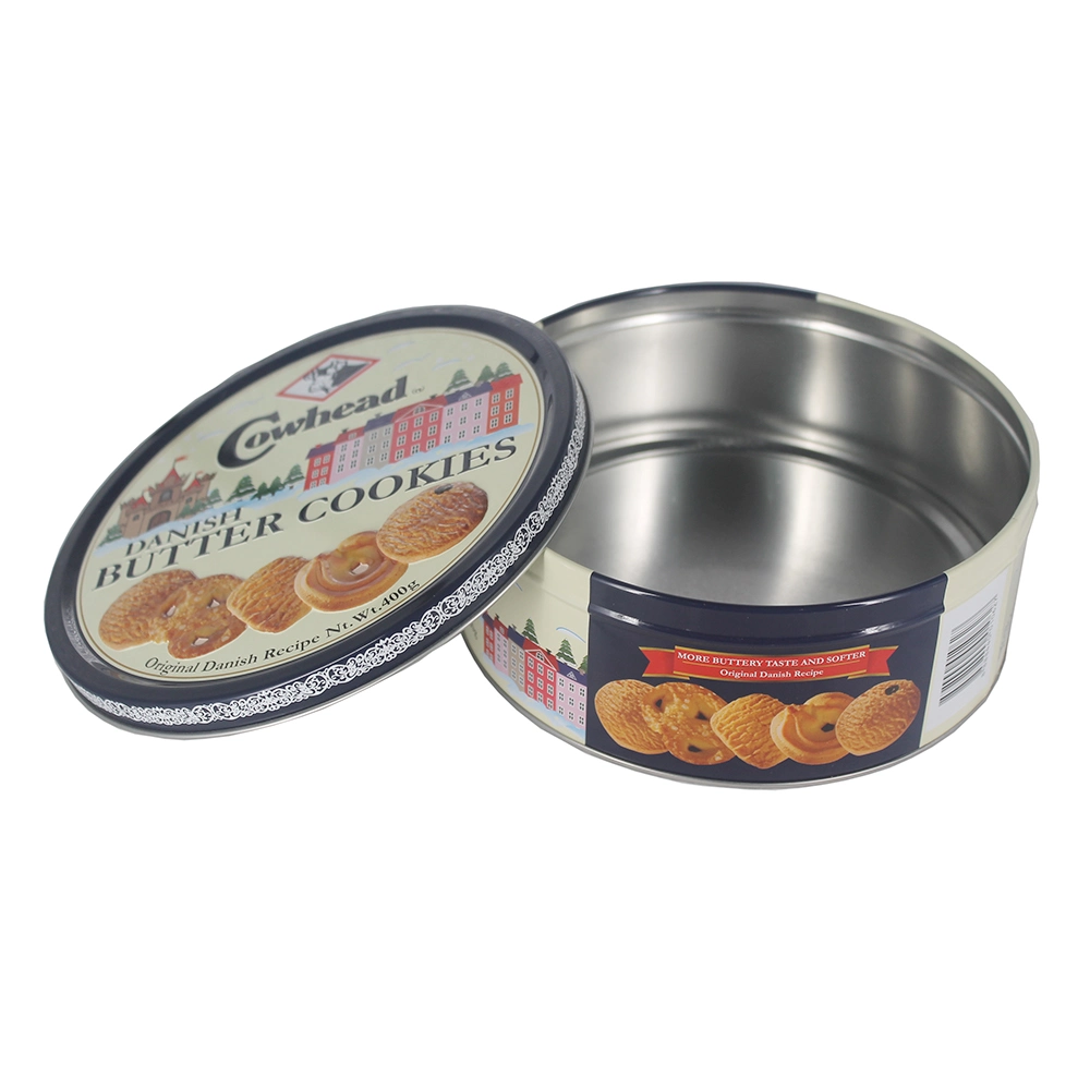 High Quality Customized Bespoke Gift Food Chocolate Metal Packaging Case Round Biscuit Cookie Tin Can Box