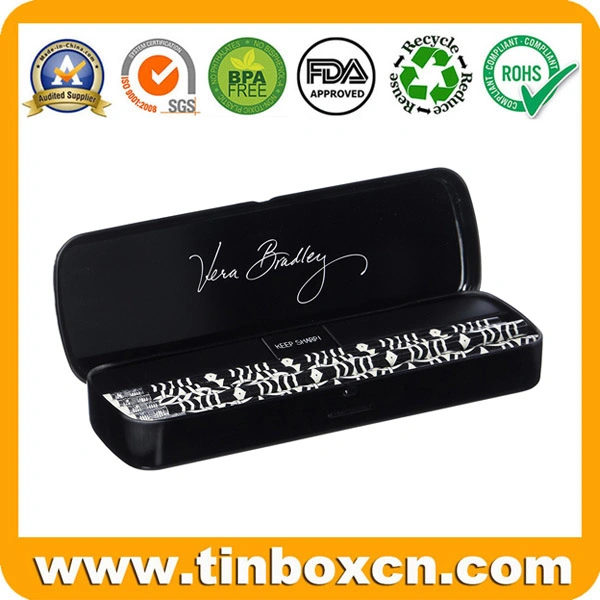 Empty Kids Metal Tin Pencil Box for Writing Case