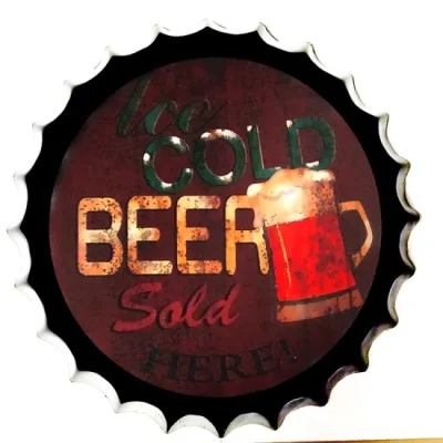 Hotsale Metal Art Tin Decorazione Bar Segni di tappo di bottiglia di birra